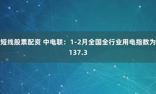 短线股票配资 中电联：1-2月全国全行业用电指数为137.3