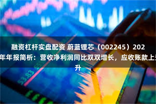 融资杠杆实盘配资 蔚蓝锂芯（002245）2024年年报简析：营收净利润同比双双增长，应收账款上升